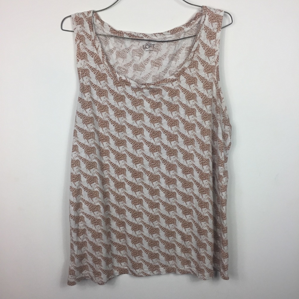 LOFT Giraffe Print Sleeveless Tank Top